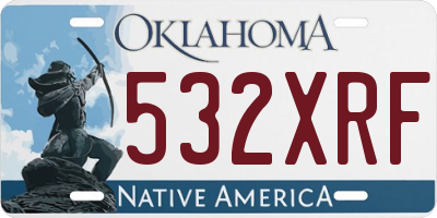 OK license plate 532XRF