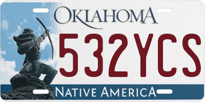 OK license plate 532YCS