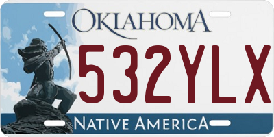 OK license plate 532YLX