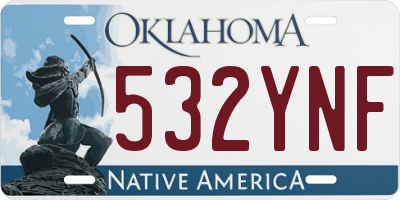 OK license plate 532YNF