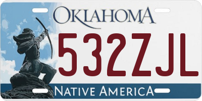 OK license plate 532ZJL