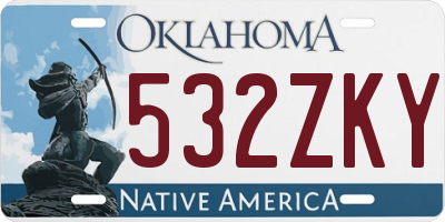 OK license plate 532ZKY