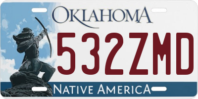 OK license plate 532ZMD