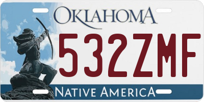 OK license plate 532ZMF