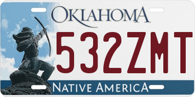 OK license plate 532ZMT