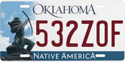 OK license plate 532ZOF