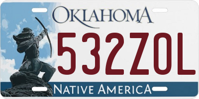 OK license plate 532ZOL