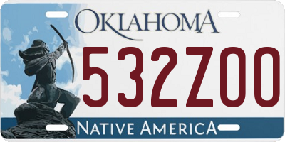 OK license plate 532ZOO