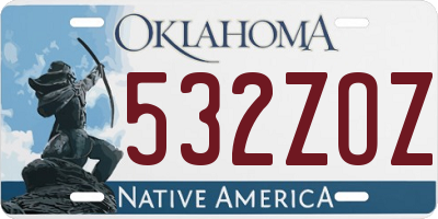 OK license plate 532ZOZ