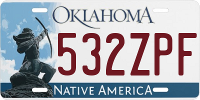 OK license plate 532ZPF