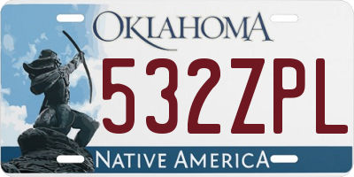 OK license plate 532ZPL