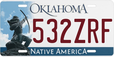 OK license plate 532ZRF