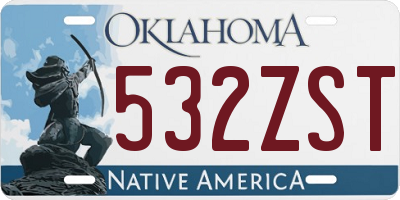 OK license plate 532ZST