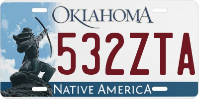 OK license plate 532ZTA