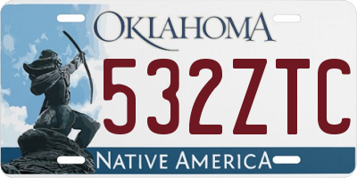 OK license plate 532ZTC