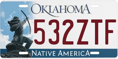 OK license plate 532ZTF