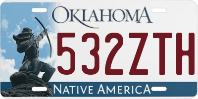 OK license plate 532ZTH