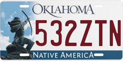 OK license plate 532ZTN