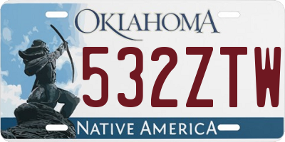 OK license plate 532ZTW