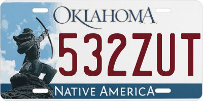 OK license plate 532ZUT