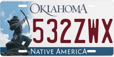 OK license plate 532ZWX