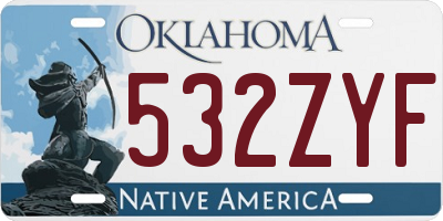 OK license plate 532ZYF