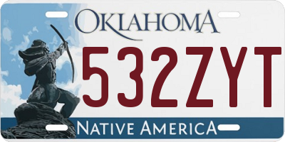 OK license plate 532ZYT