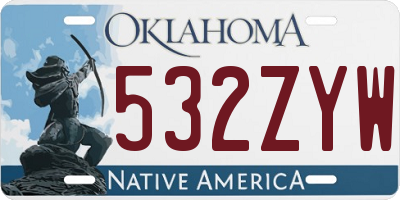 OK license plate 532ZYW