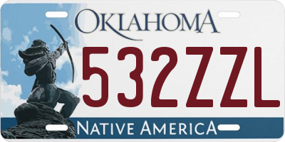 OK license plate 532ZZL