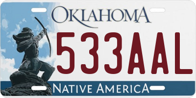 OK license plate 533AAL