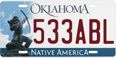 OK license plate 533ABL