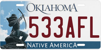 OK license plate 533AFL