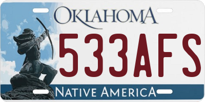 OK license plate 533AFS