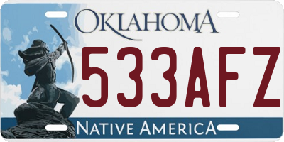 OK license plate 533AFZ