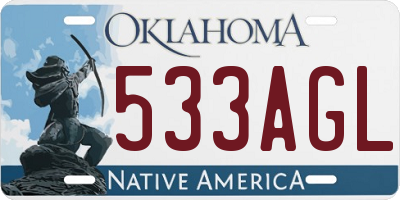 OK license plate 533AGL