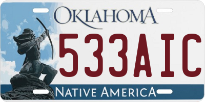 OK license plate 533AIC