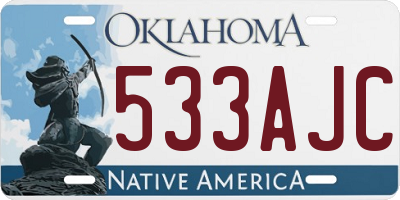OK license plate 533AJC