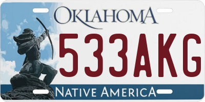 OK license plate 533AKG