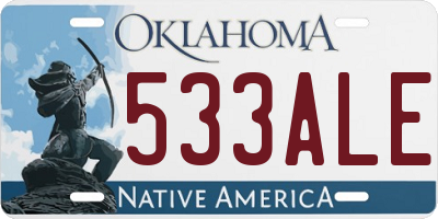 OK license plate 533ALE