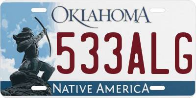 OK license plate 533ALG