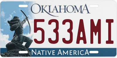 OK license plate 533AMI