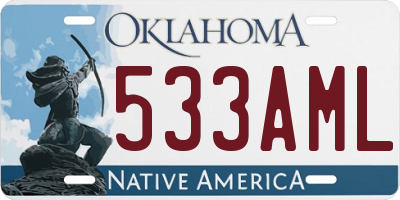 OK license plate 533AML