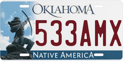 OK license plate 533AMX