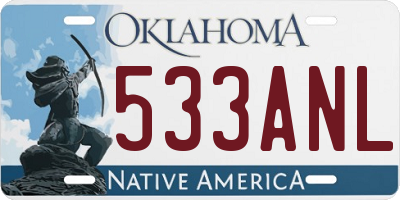 OK license plate 533ANL