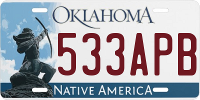 OK license plate 533APB