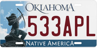 OK license plate 533APL