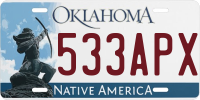 OK license plate 533APX