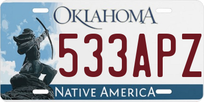 OK license plate 533APZ