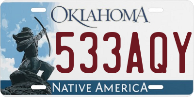 OK license plate 533AQY