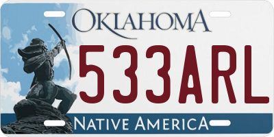 OK license plate 533ARL